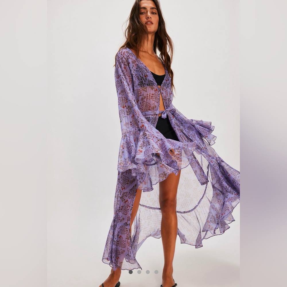 Free People / Muche et Muchette Ibiza Bell Sleeve Duster OS Lavender